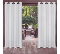 ele ELEOPTION Rideau d'extérieur imperméable, Protection UV avec œillets occultant, pour Jardin, Cour, Balcon, Blanc, 2 pièces/132 x 240 cm
