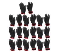 Eleage Antistatiques 10 Paires Colle PU Durable de Travail de sécurité Antidérapants pour Atelier de Machines Tricot en Nylon Noir (Noir 7S)