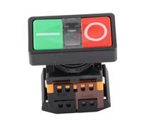 Eleage AS-22/25N Double Bouton Poussoir avec Lumière LED Bouton Marche/arrêt momentané pour L'électronique 73 X 55 X 28 Mm Sûr Compact (24V)