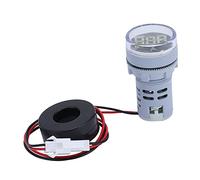 Eleage Compteur de Courant Numérique, Conception Compacte, Mesure Précise pour les Systèmes électriques, Mini Ampèremètre 220V AC, Indicateur Lumineux, 1 unité (Blanche)