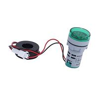 Eleage Compteur de Courant Numérique, Conception Compacte, Mesure Précise pour les Systèmes électriques, Mini Ampèremètre 220V AC, Indicateur Lumineux, 1 unité (Vert)