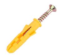 Eleage Jeu de Bouchons Muraux à Expansion en Plastique, Kit de Fixation à Vis Durables pour Béton et Brique M6 M8 M10 Jaune Argent 50 Points (Φ10mm 25 pièces/paquet)