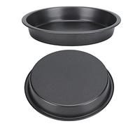 Eleage Lot de 2 Poêles à Pizza Antiadhésives pour la Cuisson Professionnelle à la Maison, en Acier au Carbone épais, Idéales pour les Dîners de Famille (9 pouces)
