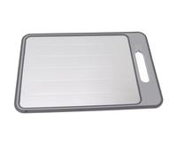 Eleage Planche à Découper Double Face à Décongélation Rapide, avec Affûteur de Couteaux, pour une Utilisation Pratique en Cuisine, en Alliage D'aluminium (Grise)