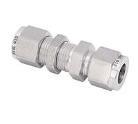 Eleage Raccord de Compression à Double Virole en Acier Inoxydable 316, Connecteur de Cloison Fiable pour Tuyaux D'eau, de Gaz et D', 1 unité (F1/2)