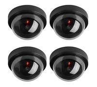 ELEAR™ 4 X noir Dôme Fausse sécurité fictive Caméra CCTV imperméable à l'eau IR LED Clignotant Rouge Lumière Surveillance intérieure extérieure