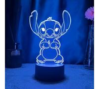 EleBikk Stitch Veilleuse 3D, Lampe Stitch, Veilleuse 3D pour Lampe Sti-tch, Veilleuse Stéréoscopique Visuelle à Gradation Télécommandée 16 Couleurs, Cadeau Parfait pour les Enfant