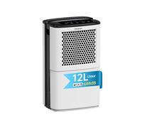 ELECCI Déshumidificateur 12 L/j avec tuyau d’évacuation, réservoir d’eau 3,8 L, dégivrage automatique, minuterie 24 h, évacuation continue, R290, idéal pour pièces 25 m²