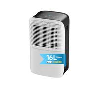 ELECCI Déshumidificateurs 16 L/j avec tuyau d’évacuation, réservoir d’eau de 3,1 L, 4 modes, réfrigérant R290, évacuation continue, dégivrage automatique, minuterie 24 h, idéal pour des pièces de 32 m