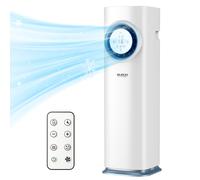 ELECCI Ventilateur de refroidissement portable à compresseur, refroidissement 3-en-1, chauffage et ventilateurs avec purificateur d'ions négatifs, 3 vitesses et télécommande, rafraîchisseur d'air port