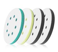 Elechiakan 4PCS Disque Ponçage 125mm, Tampon Interface à 8 Trous avec Crochet Boucle, Mousse Visseuse pour Poncer - Réduction de Poussière et de Bruit