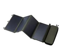 ELECOM NESTOUT Panneau Solaire Portable, Double Ports USB-A, Chargeur de génération d'énergie 28 W pour téléphone Camping, Nylon indéchirable Durable, résistant à l'eau, Pliable, léger, Supports