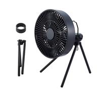 ELECOM NESTOUT Ventilateur de camping avec trépied, 4 réglages de vitesse et mode brise naturelle, 3 angles d'oscillation, inclinaison réglable à 90°, minuterie (30/60/90 min), compatible USB-C