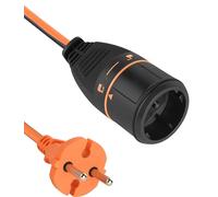 Electraline 01368 Rallonge Prolongateur Jardín 40M 2x1.5mm européenne Electralock équipée d'un système de Verrouillage Qui empêche la déconnexione fiche-Prise, Noir/Orange