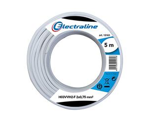 Electraline 10900 Couronne de Cable H03 VVH2-F 2X0,75 5M Blanc