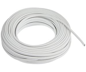 Electraline 10904 Couronne de Cable H03 VVH2-F 2X0,75 20M Blanc