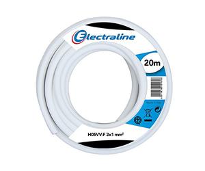 Electraline 11425 Couronne de Cable H05 VV-F 2X1 20M Blanc