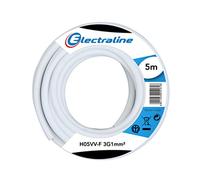 Electraline 11720 Câble H05 VV-F 3G1 5M Blanc