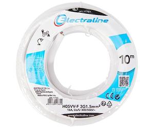 Electraline 11781 Couronne de Cable H05 VV-F 3G1,5 10M Blanc