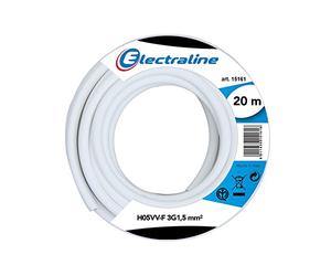 Electraline 11785 Couronne de Cable H05 VV-F 3G1,5 20M Blanc