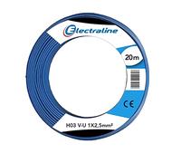 Electraline 12705 Câble H07 V-U 1X2,5 20M Bleu