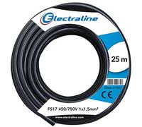 Electraline 13072 Câble unipolaire FS17, section 1 x 1.5 mm&sup2, noir, 25 m