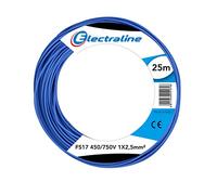 Electraline 13162 Câble unipolaire FS17, section 1 x 2.5 mm², Bleu, 25 m