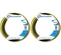 Electraline 13241 Câble unipolaire FS17, 10 m, section 1x4 mm² adapté au câblage de panneaux électriques, circuits électriques d'ascenseurs, monte-charge (Lot de 2)
