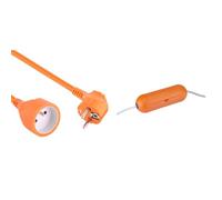 Electraline 20857047F Rallonge Prolongateur Jardín Câble 20 MT avec clapet - Section 3G1,5 mm² & Debflex Prolongateur Prise électrique Boîtier assurant l'étanchéité de 2 rallonges 344700 Orange