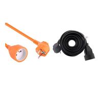 Electraline 20857047F Rallonge Prolongateur Jardín Câble 20 MT avec clapet - Section 3G1,5 mm² - Orange & Zenitech Prolongateur 16A 2P+T HO5VV-F 3G1,5mm² Noir 5m
