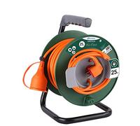 Electraline 20866149F Rallonge Prolongateur Jardín 25 m avec enrouleur 16A - Section 3G1,5 mm² Orange/Vert