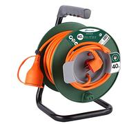 Electraline 20866149FG Rallonge Prolongateur Jardín 40 m avec enrouleur 16A - Section 3G1,5 mm² Orange/Vert