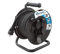 Electraline 20868123D Rallonge Prolongateur électrique IP44 Profesionnelle 25 m avec enrouleur Noir - Section 3G1,5 mm²