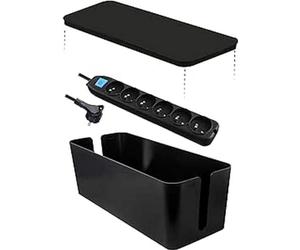 Electraline 300172 300173, Boîte de Rangement pour Câbles avec Bloc Multiprise 6 Prises 16A, 1, 5 MT, Noir
