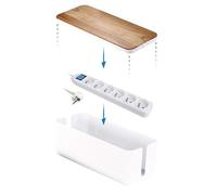 Electraline 300173 Boîte de Rangement pour câbles + Bloc Multiprise 6 Prises 16A, 1,5 MT, Blanc, Marron
