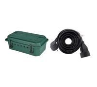 Electraline 300180 Boîte de Protection étanche de branchements électriques extérieur & Zenitech Prolongateur 16A 2P+T HO5VV-F 3G1,5mm² Noir 10m