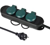 Electraline 30923 Bloc Multiprises Étanche Professionnel avec Enrouleur, 3 Prises avec Capuchon 16A Françaises, Câble en Caoutchouc H07RN-F 3G1.5 mm², Longueur 1.4M, IP44