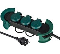Electraline 30924 Bloc Multiprises Étanche Professionnel avec Enrouleur, 3 Prises avec Capuchon 16A Françaises, Câble en Caoutchouc H07RN-F 3G1.5 mm², Longueur 3M, IP44