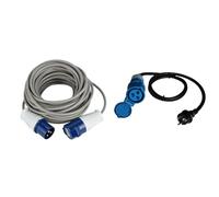 Electraline 46147 Rallonge 10 M Avec Prise Industrielle CEE à 3 Broches | Pour Camping & As-Schwabe Câble Adaptateur Caravan - 230 V / 16 A Avec Couplage & Fiche de Sécurité