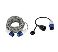 Electraline 46148 Rallonge 20 M Prise Industrielle CEE fiche à 3 Broches | Noir, & Perel eceea2 Câble d'embrayage sur fiche CEE, Longueur 40 cm