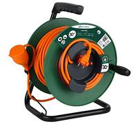 Electraline 49236 Rallonge Prolongateur, 30 MT, Prise et connecteur européen, Convient aux appareils de Jardinage, avec Protection et Tambour Fixe, Section de câble 2x1,5 mm², Vert