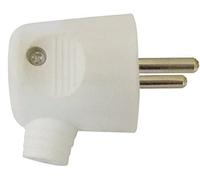 Electraline 523076 Fiche male 2P+T 10/16A Blanc Sortie latérale