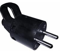 Electraline 531074 Fiche male 2P+T 10/16A avec Anneau Noir