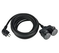 Electraline 55093 Rallonge électrique pour Chantier de Construction 5 m Câble H07RN-F3G1.5 avec 2 connecteurs en Caoutchouc IP44 pour l'extérieur Noir