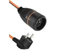 Electraline 57038A Rallonge Prolongateur 40M 3G1.5mm Femelle Français Electralock équipée d'un système de Verrouillage Qui empêche la déconnexione fiche-Prise, Noir/Orange