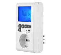 Electraline 58117 Programmeur numérique Professionnel, écran LCD rétro-éclairé, Prise Italienne Petite 10 A, Prise Schuko + 10 A, Blanc
