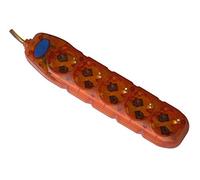 Electraline 59646 Bloc multiprise 5 Prises avec Interrupteur, câble 3G1 1,5 m Orange Transparent
