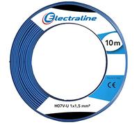 Electraline Câble d'installation 60101015B H07V-U 1 x 1,5 mm² 10 m PVC Bleu