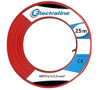 Electraline 60101018A Couronne de Câble H07 V-U 1X1, 5 25M, Rouge