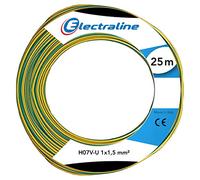 Electraline 60101018C Couronne de Câble H07 V-U 1X1, 5 25M, Vert/Jaune